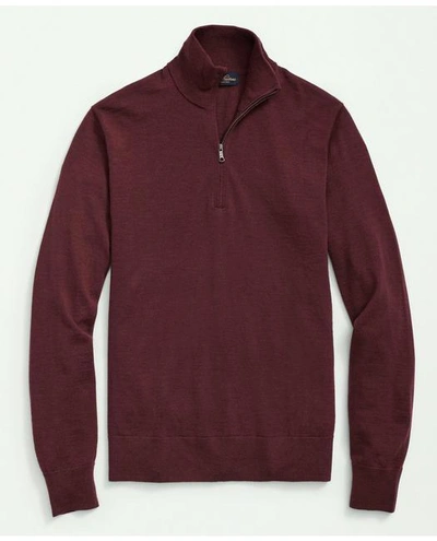 Brooks Brothers Big & Tall Fine Merino Wool Half-zip Sweater | Burgundy | Size 3x In Burgundy