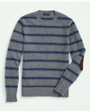 Brooks Brothers Big & Tall Lambswool Crewneck Belt Stripe Sweater | Grey | Size 3x