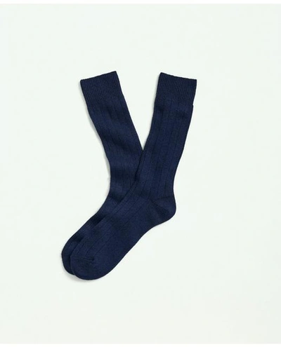 Brooks Brothers Cashmere Crew Socks | Dark Blue