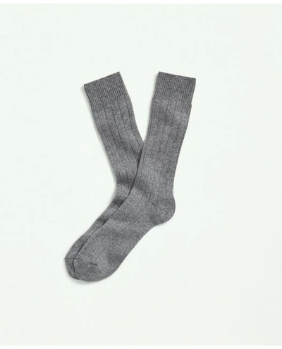 Brooks Brothers Cashmere Crew Socks | Grey In Grey