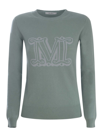 Max Mara Crewneck Knitted Jumper In Green