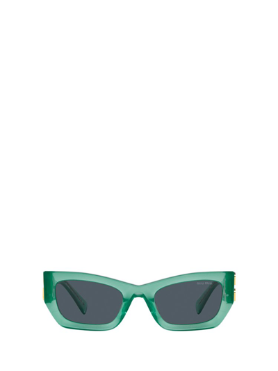 Miu Miu Eyewear Rectangular Frame Sunglasses In Green
