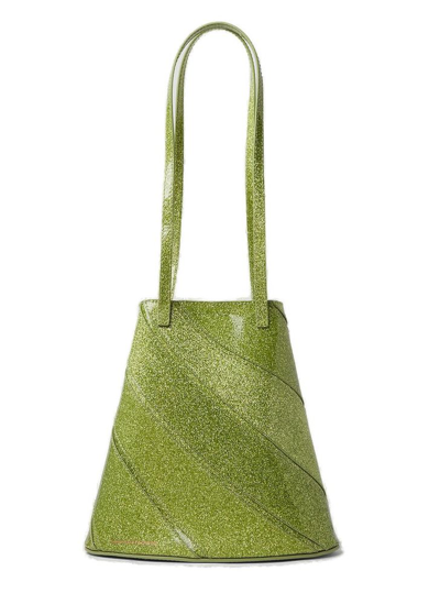 Kiko Kostadinov Twisted Shopper Shoulder Bag In Green