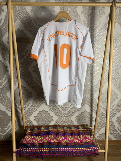 Pre-owned Soccer Jersey X Vintage Holland Soccer Jersey V.nistelrooy 10 Y2k Drill 90's In White