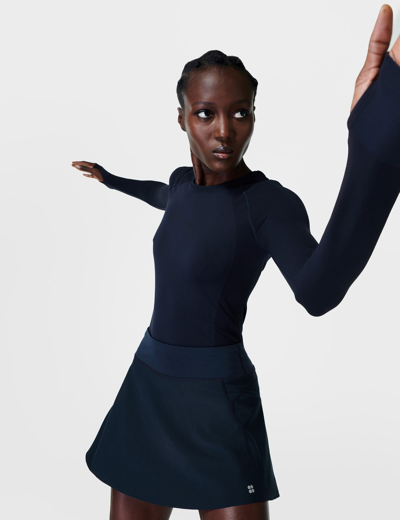 Sweaty Betty Athlete Seamless Workout Long Sleeve Top In Blue