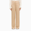 Burberry Ekd Wide-leg Silk Trousers In Cream