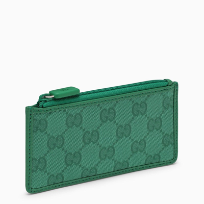 Gucci Green Gg Crystal Fabric Card Holder Men