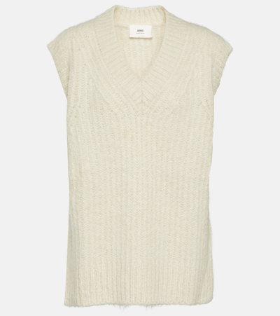 Ami Alexandre Mattiussi Wool-blend Vest In White