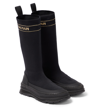 Balmain Logo-intarsia Sock Boots In Black