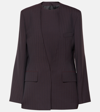 VICTORIA BECKHAM HERRINGBONE CHALK STRIPE BLAZER