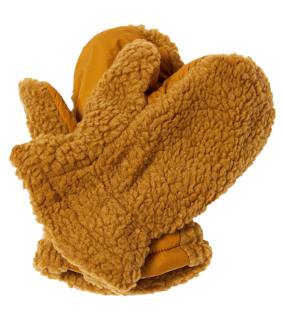 Liewood Girls Golden Caramel Kids Grethe Pile Recycled-polyester Mittens 1-7 Years
