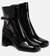 Prada Patent Leather Ankle Boots In Black