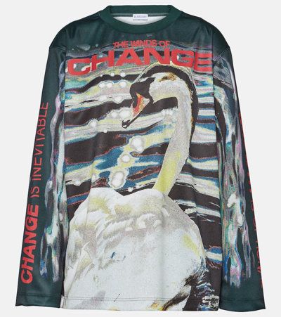 Burberry Swan Print Top In Multicolour