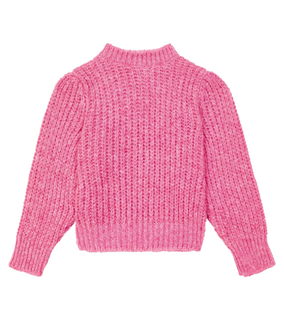 The New Society Kids' Ambrosia Ribbed-knit Sweater In Fucsia