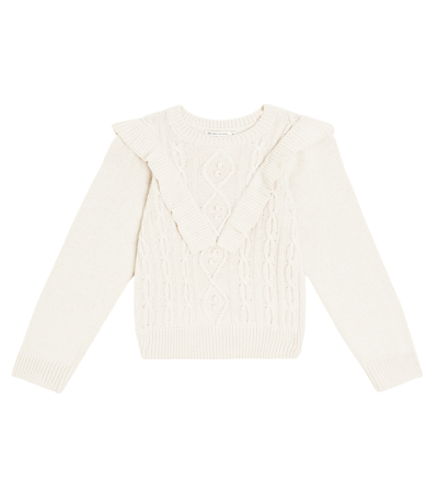 The New Society Kids' Lucia Cable-knit Wool-blend Sweater In Beige