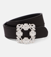 Manolo Blahnik Hangisi Satin Belt In Black