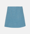Ganni Recycled Wool-blend Miniskirt In Blue