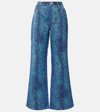 Area Fur-print Wide-leg Jeans In Blue