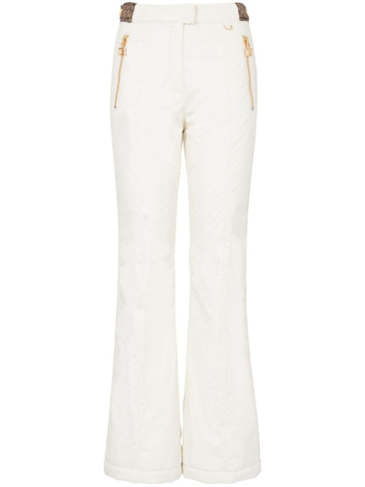 Balmain Monogram-stripes Ski Trousers In White