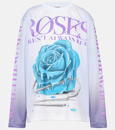 Burberry Rose Print Top In Multicolor