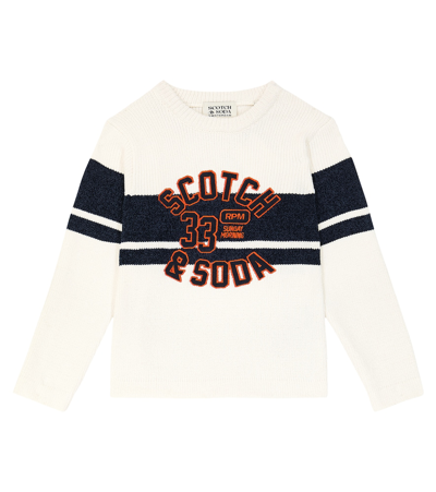 Scotch & Soda Kids' Logo Sweater In White