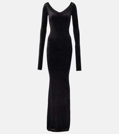 Rick Owens Slip Jersey Maxi Dress In Black