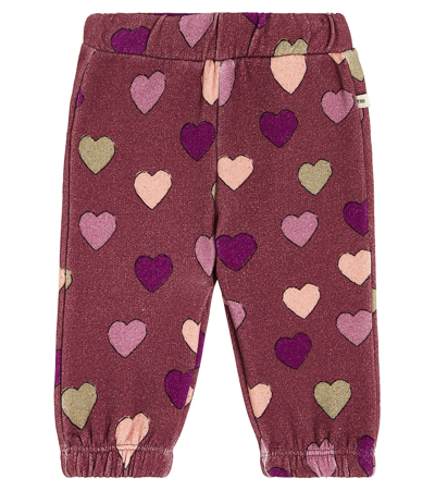 The New Society Baby Christy Cotton Sweatpants In Red