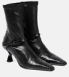 MARINE SERRE LEATHER ANKLE BOOTS