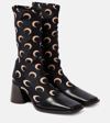 Marine Serre Black All Over Moon Ankle Boots In Multicoloured