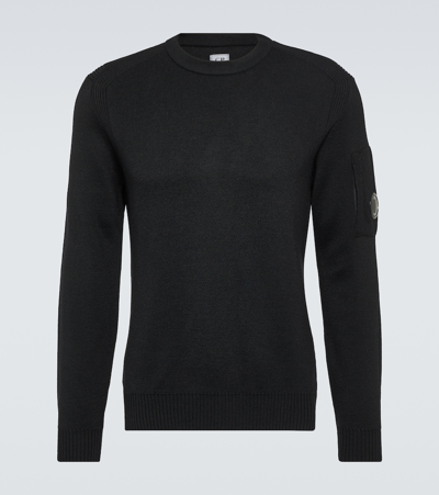 C.p. Company Wool Blend Knit Jumper In Black