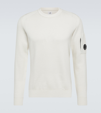 C.p. Company Wool-blend Sweater In White