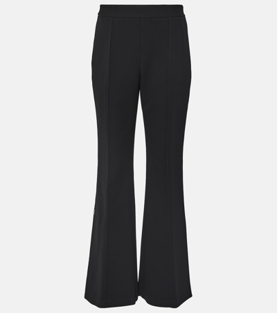 Tory Burch Cropped Pintuck Flare Pants In Black