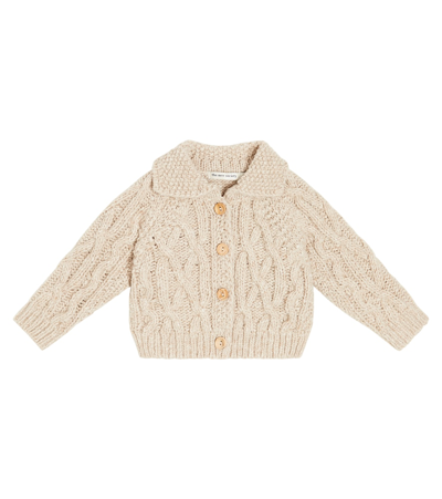 The New Society Baby Tirso Wool-blend Cardigan In Beige