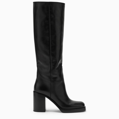 Prada 90mm Knee-high Leather Boots In Multi-colored