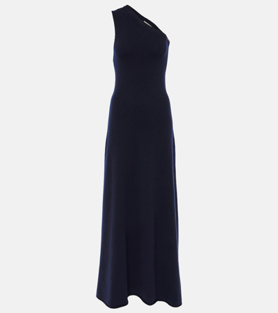 Extreme Cashmere N°301 Swan Cashmere-blend Maxi Dress In Blue