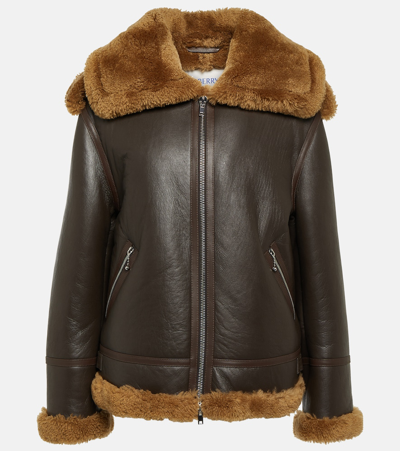 Burberry Shearling Jacket In Brown