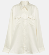 Ami Alexandre Mattiussi Cupro And Wool-blend Overshirt In White