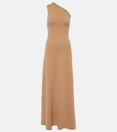 Extreme Cashmere N°301 Swan Cashmere-blend Maxi Dress In Brown
