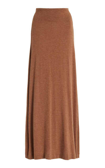 Leset Lauren High Waist Maxi Skirt In Brown
