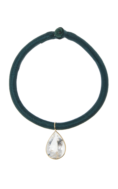 Sauer Yvonne Crystal Silk Necklace In Green