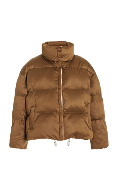 Favorite Daughter The Cropped Puffer Jacket In Brown