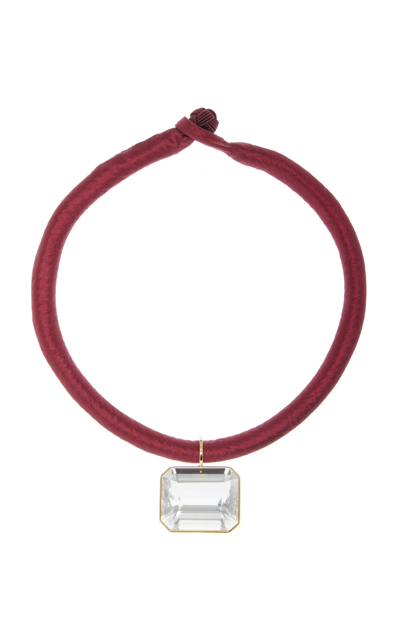 Sauer Yvonne Crystal Silk Necklace In Red