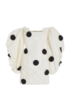 Jacquemus Mini Darling Polka Dot Dress In Black,white