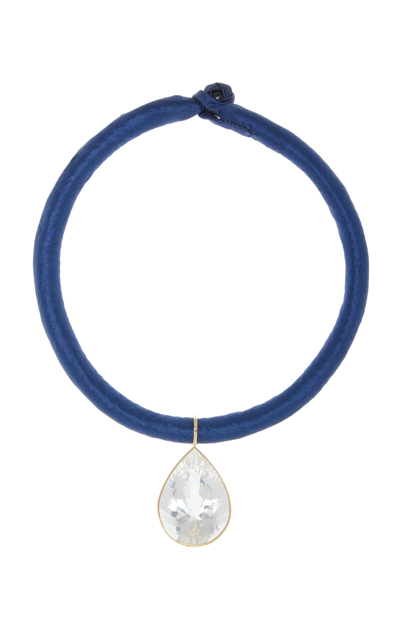 Sauer Yvonne Crystal Silk Necklace In Blue