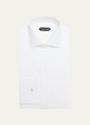 Tom Ford Slim Fit Solid Cotton Poplin Button-up Shirt In Optical Wh