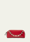 Valentino Garavani Mini Rockstud Leather Clutch Bag In Rouge Pur