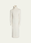 Saint Laurent Men's Extra-long Turtleneck Sweater In Mohair In Beige/mult