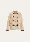 Totême Sheep Shearling Clasp Single-breasted Teddy Jacket In Off Whitedamaged