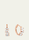 SUZANNE KALAN 18K ROSE GOLD BAGUETTE DIAMOND HUGGIE EARRINGS