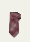 Charvet Men's Micro-geometric Silk Tie In 19 Burgundy